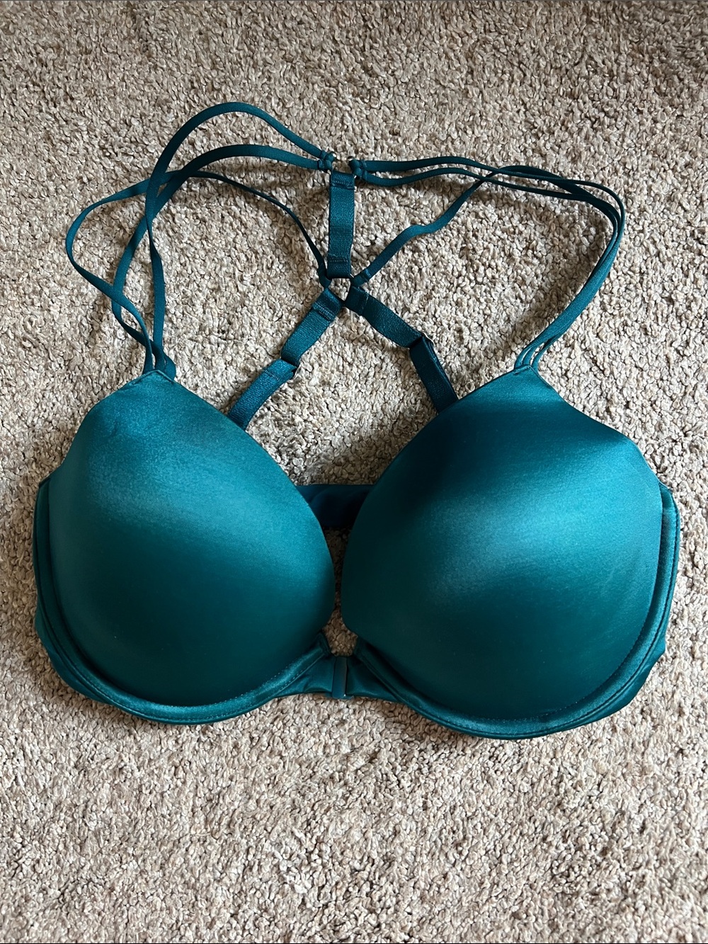 Victoria's Secret Teal Very Sexy Front-Close Caged Strappy Push-Up Bra